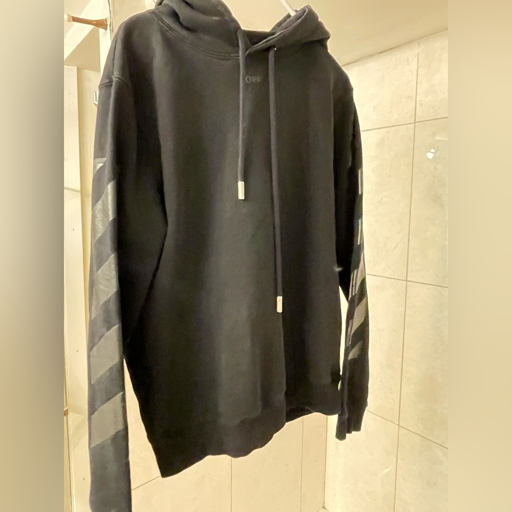 OFF White  Hoody Shirt with Stripe Detail Unisex
